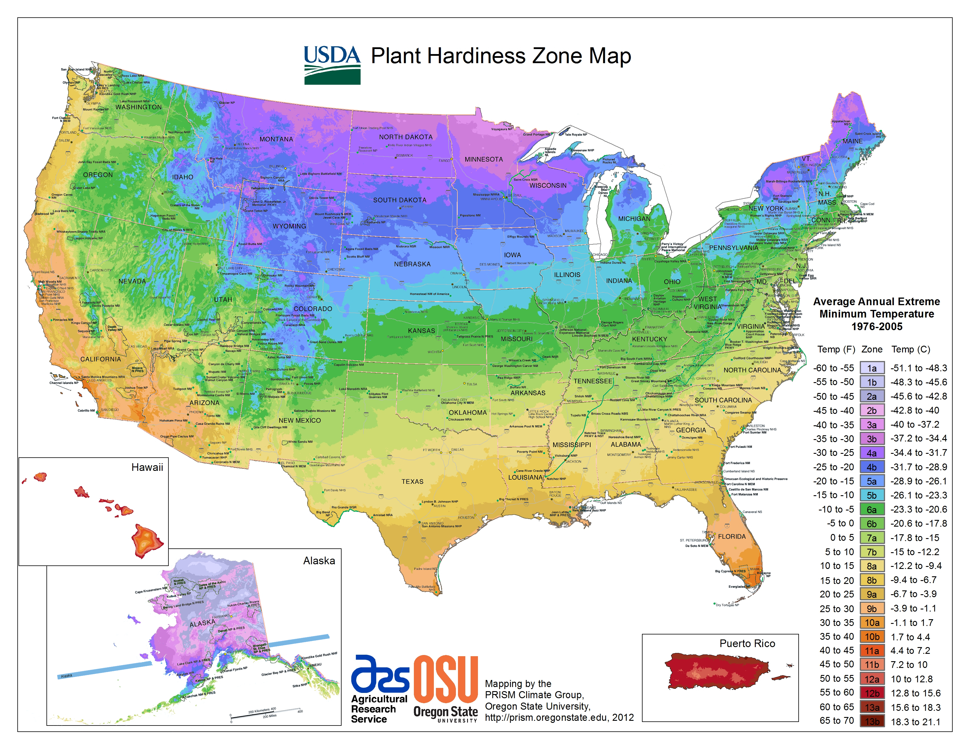 Map Of United States Climate Zonesmap United States 2012 USDA Hardiness Zone Map Thumbnail