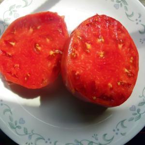 Sliced juicy large tomatoes